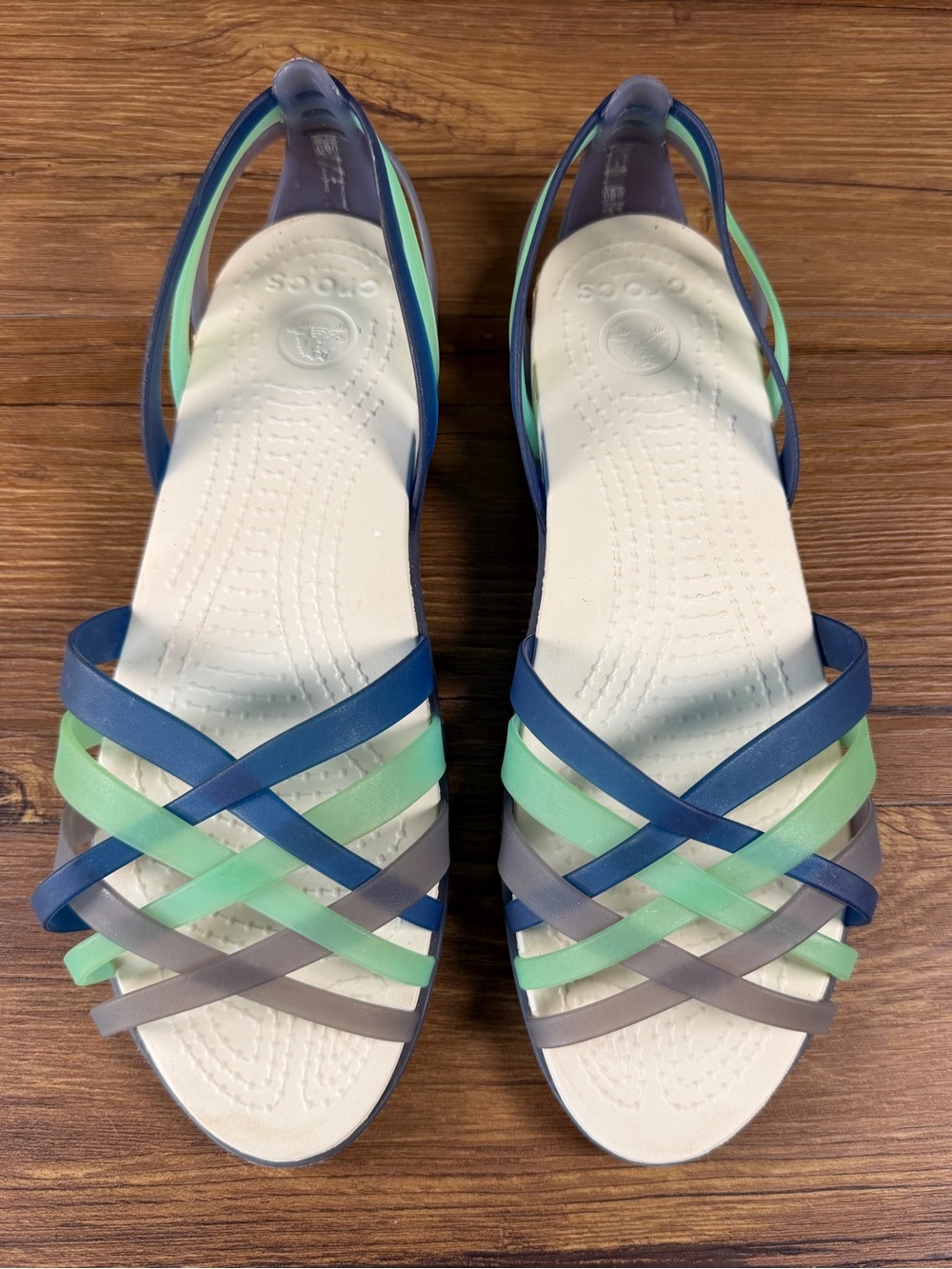 Crocs Huarache Flat Jelly Blue Sandals Women’s Size 8 Shoes